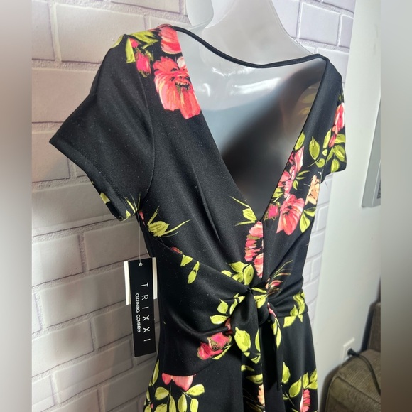 TRIXXI Black and Pink Fit and Flare Mini Dress with Bateau Neckline/size S - Picture 10 of 14